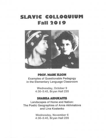 Slavic Colloquium-Fall 2019